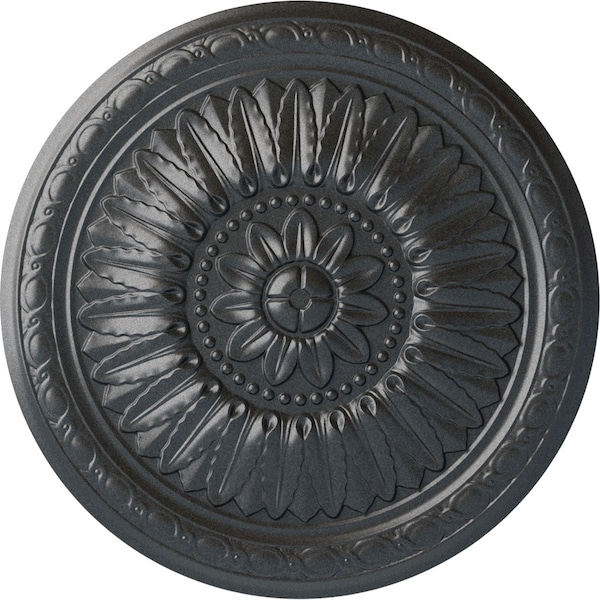 Ekena Millwork Temple Ceiling Medallion (Fits Canopies up to 9 1/4"), Hand-Painted Pewter, 24"OD x 1 5/8"P CM24TEPES - main